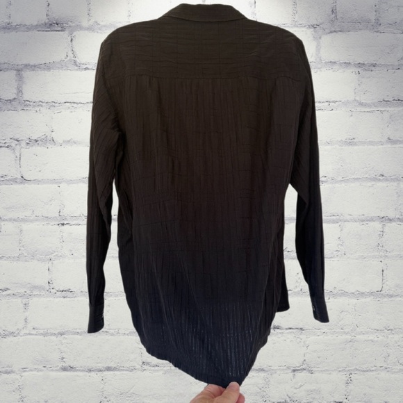 Kenneth Cole New York Black Textured Long Sleeve Popover Shirt Men’s Size - XL - Picture 5 of 12